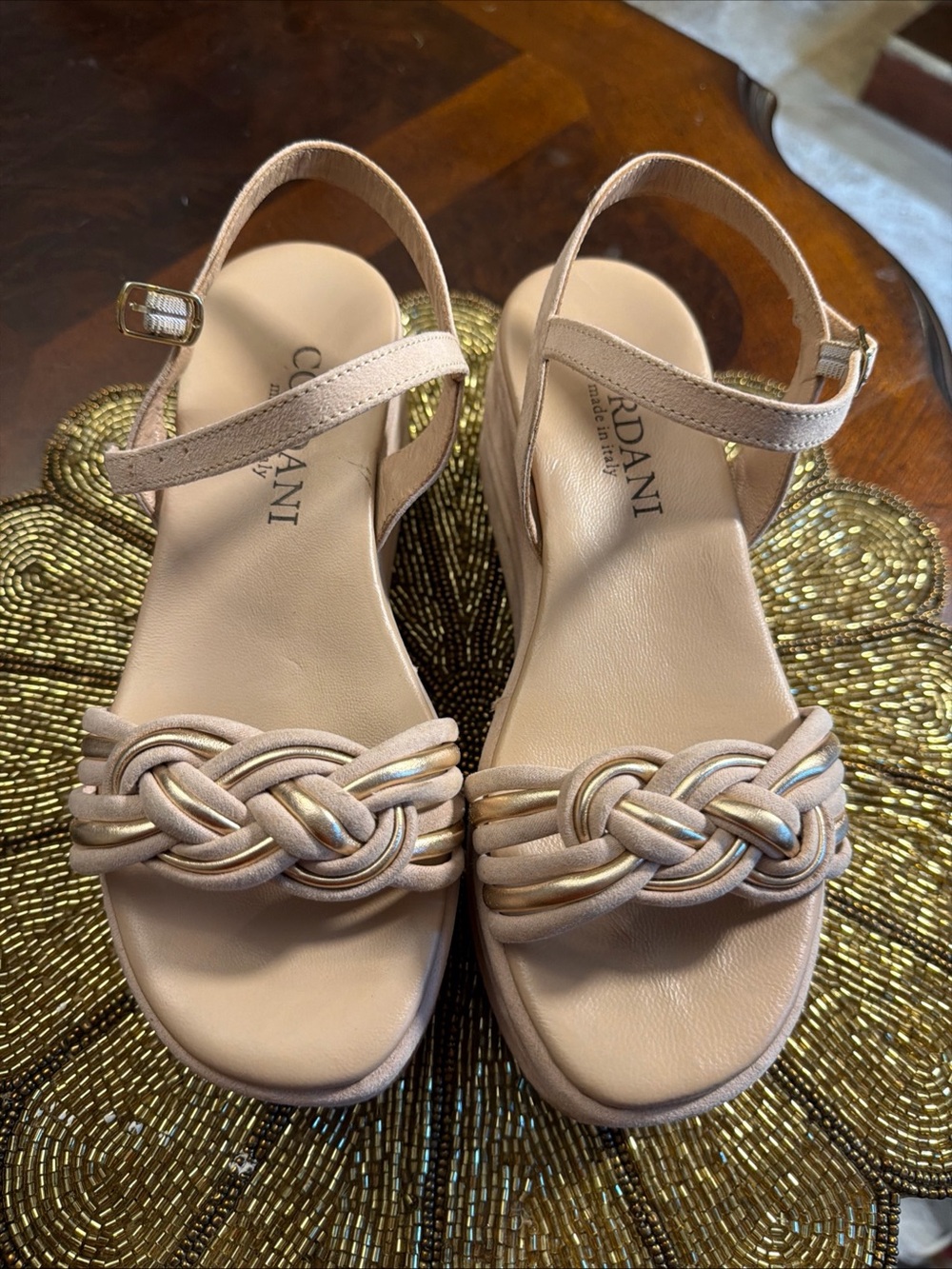 Cordani Blush Braided Slingback Sandals